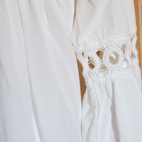 NWOT Crochet Trim Kimono Maxi Coverup Beach Wrap - Picture 3 of 5